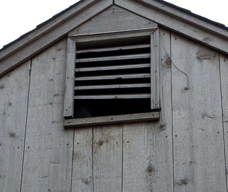 Broken vent on side of house