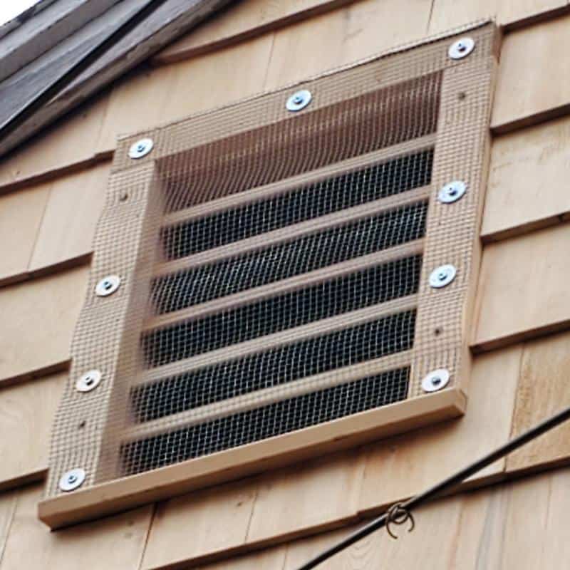 New siding and roof vent after animal damage